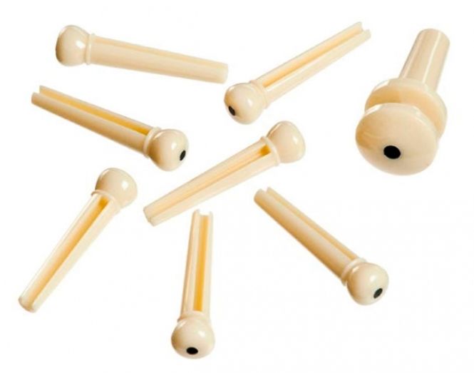Hovedbilde Planet Waves PWPS12 Bridge Pins - Ivory w. Black Dot