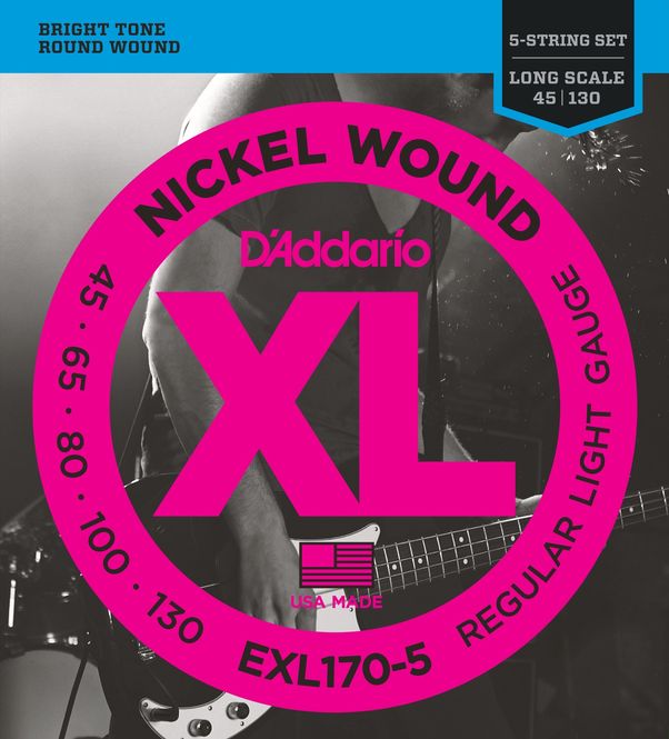 Hovedbilde D'addario EXL170-5 El-bass Nickel Wound 045 - 130 (5-str.) Light