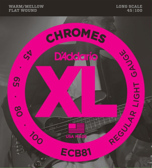 Hovedbilde D'addario ECB81 El-bass Flat Wound Chromes 045-100