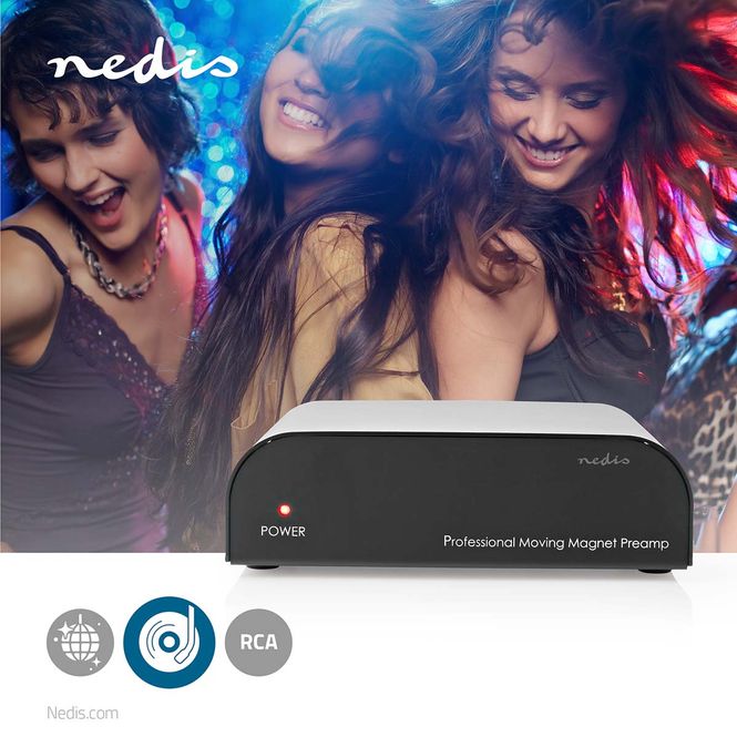 Hovedbilde Nedis AAMP2411BK forforsterker til platespillere