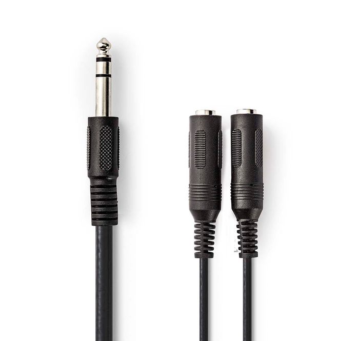 Hovedbilde Nedis Stereo lydkabel 0,2m, stereo jack (han) -> 2 x stereo jack (hun)