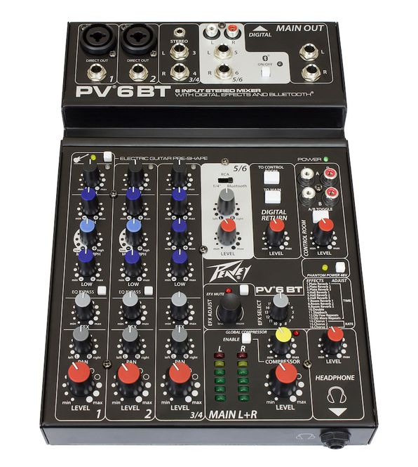 Hovedbilde Peavey PV-6 BT Mikser med innebygget Bluetooth