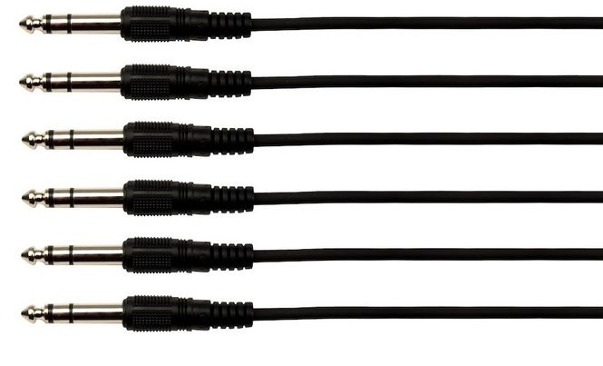 Hovedbilde AMP SCP-30 Patch kabler med helstøpte stereokontakter, 30cm, Sort