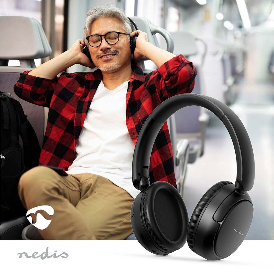 Nedis stemmestyrt trådløse hodetelefoner m/mikrofon og 12 timer batteritid