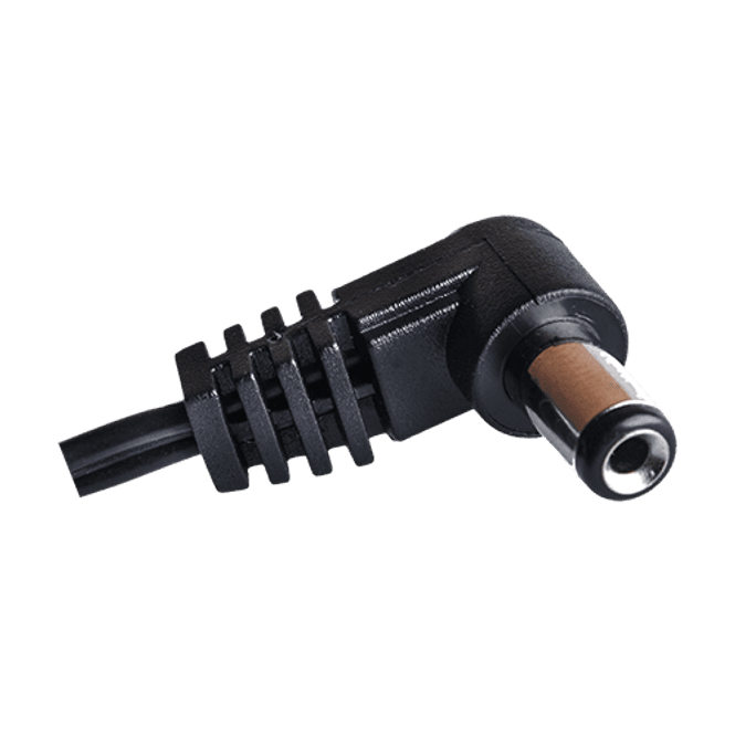 Hovedbilde Cioks Type 1 - 5,5/2,1mm DC-plug, c. neg., L-shape, 12mm barrel, 50cm (black)