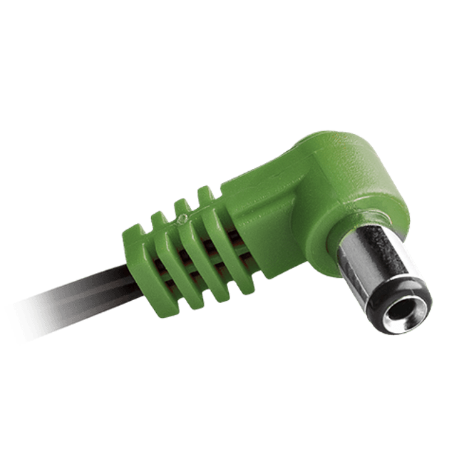 Hovedbilde Cioks Type 4 - 5,5/2,5mm DC-plug, centre positive, L-shape, 30cm (green)