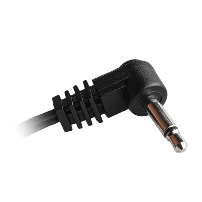 Hovedbilde Cioks Type 5 - 3,5mm Jack-plug, tip positive, L-shape, 15cm (black)