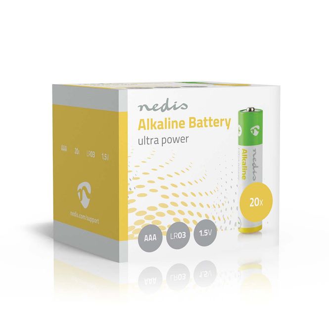 Hovedbilde Nedis Alkaliske Batteri AAA, 20 stk.