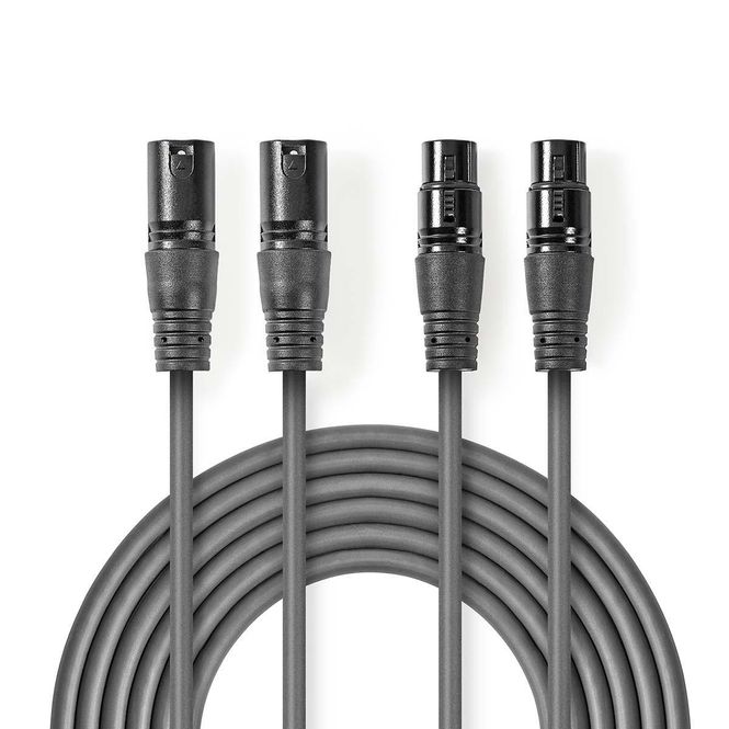 Hovedbilde Nedis Balansert stereo audiokabel - 2xXLR han / 2xXLR hun 0,5m