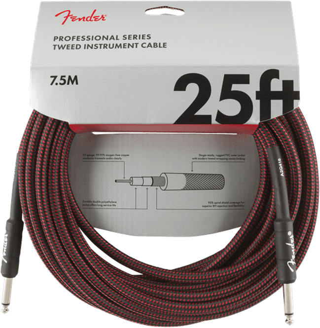 Hovedbilde Fender Professionals Instrument Cable, Red Tweed, 7,5m