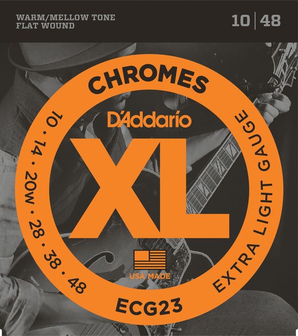 Hovedbilde D'addario ECG23 El-gitar Chromes Flat Wound 010-048