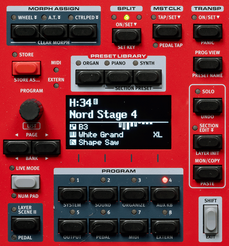 Nord Stage 4, 73 fullvektede Triple Sensor tangenter