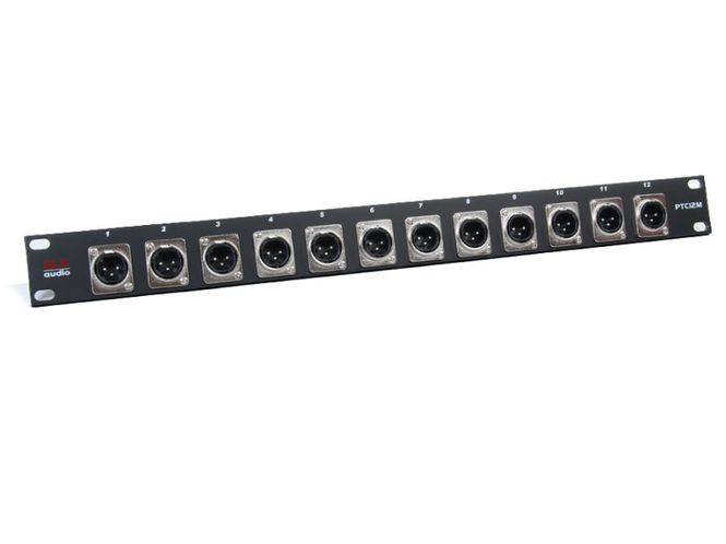 Hovedbilde SLX-audio PTC12M - 1U patchpanel med 12 XLR (han)