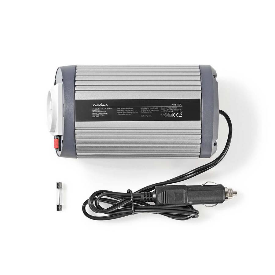 Nedis Power Inverter, Strømomformer fra 12V DC til 230V, 1 x USB port - Topp effekt: 300W