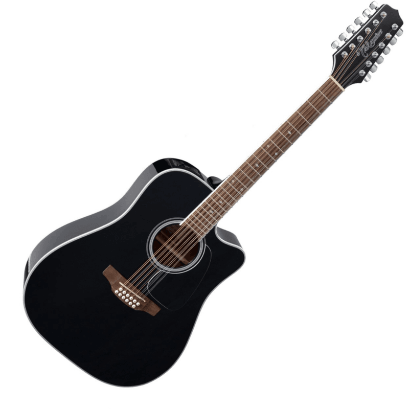 Takamine GD38CE-BLK, 12-Strenger, m/ GigBag og TP-3GD preamp, Black