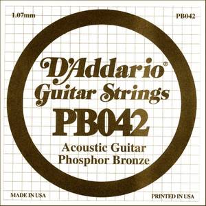Hovedbilde D'Addario PB042 Acoustic Guitar Phosphor Bronze .042, l&oslash;s streng