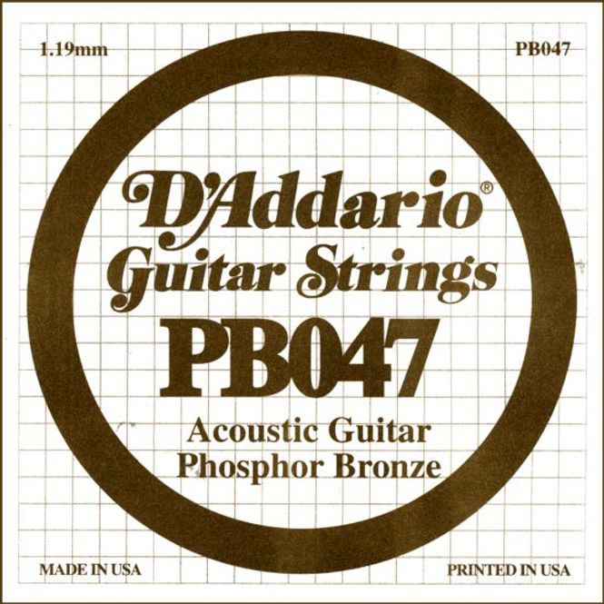 Hovedbilde D'Addario PB047 Acoustic Guitar Phosphor Bronze .047, løs streng