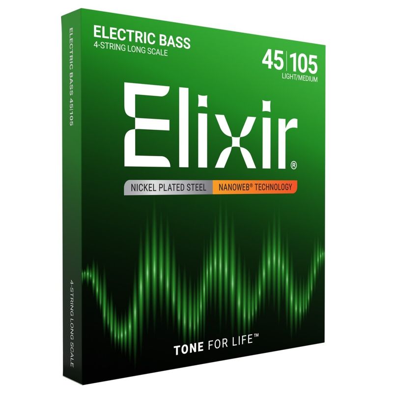Elixir 14077 Electric Bass Nickel Plated Steel NANOWEB 045-105