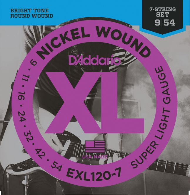 Hovedbilde D'addario EXL120-7 El-gitar Nickel Wound 009-054 (7-Str.)