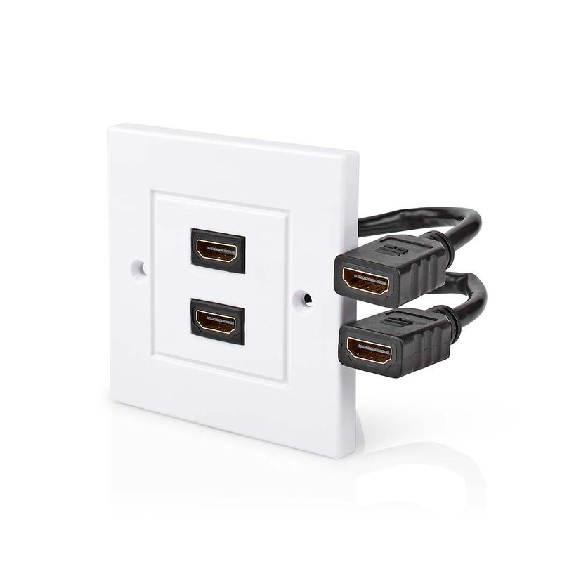 Nedis HDMI Dobbel Veggboks, 4K@60Hz, 18 Gbps