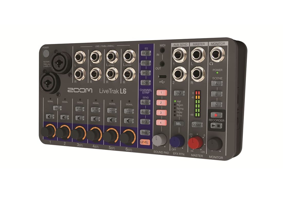 Zoom LiveTrak L6, 10-Track Digital Mixer / Recorder, Batteridrift