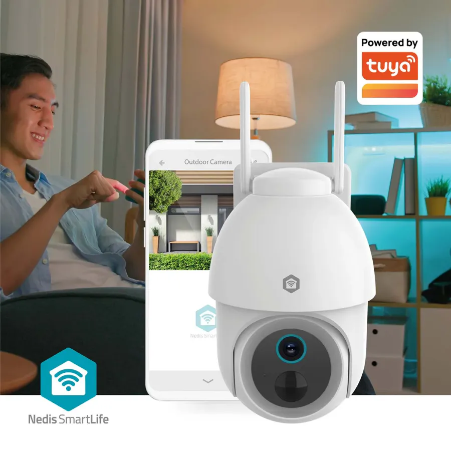 SmartLife Wi-Fi Utendørs kamera, Full HD 1080p, IP65, Batteri, Nattsyn