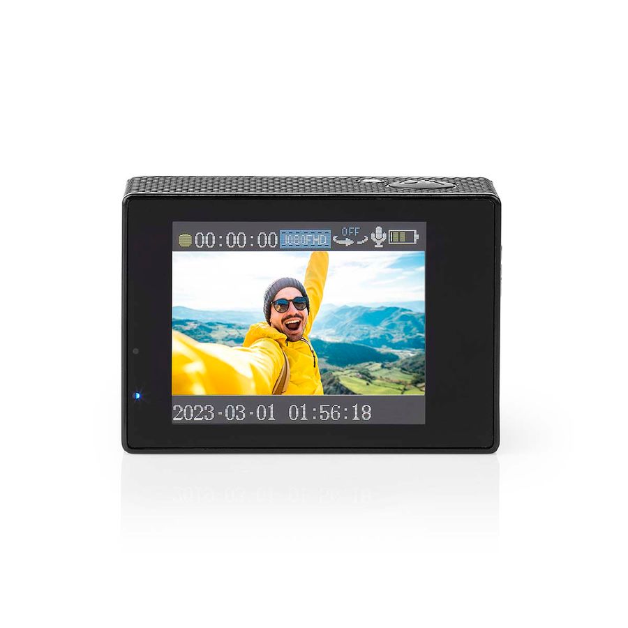 Nedis Actionkamera 1080p@30fps, 12 MPixel, WiFi, HD, vanntett opptil 30M, montering inkludert