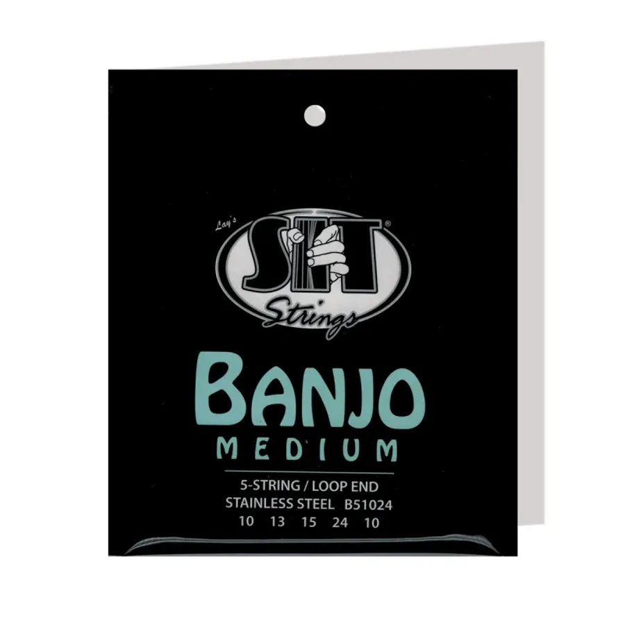 SIT B51024, Strengesett for Banjo, Loop End, 5 strengs, Medium, 0.10 - 0.10