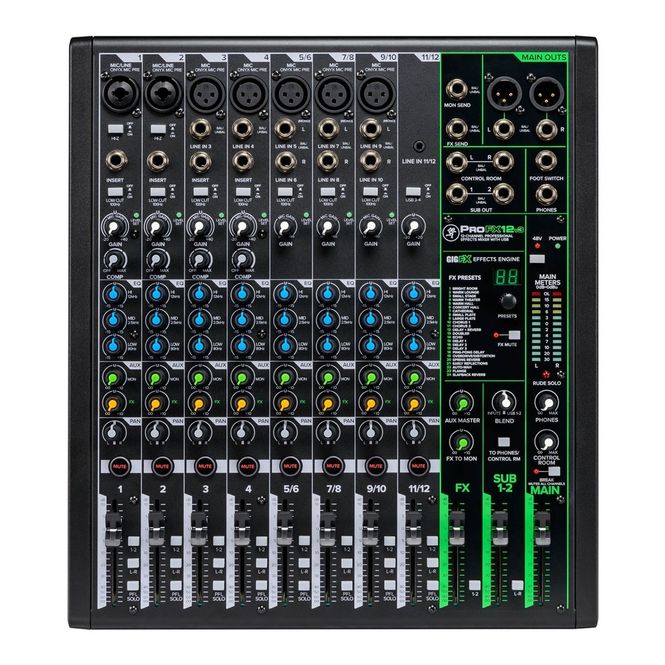 Hovedbilde Mackie ProFX12v3, 12 kanals USB mikser m/effekter