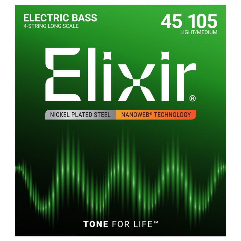 Elixir 14077 Electric Bass Nickel Plated Steel NANOWEB 045-105