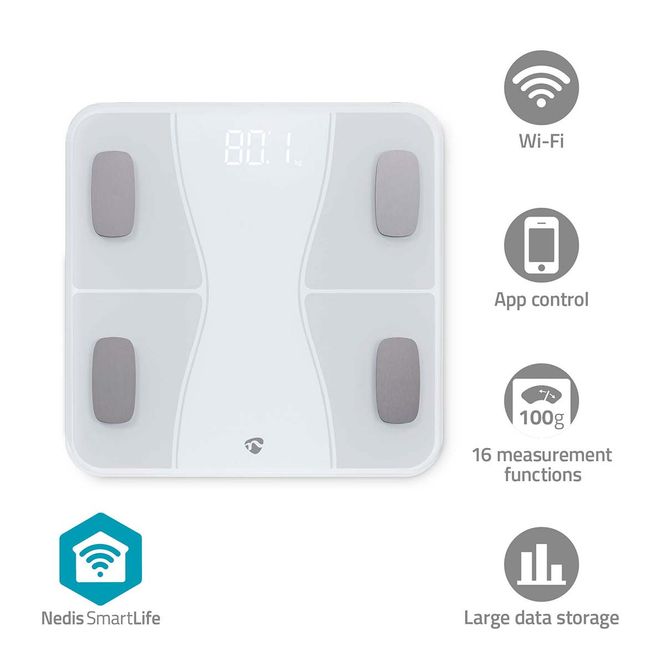 Hovedbilde SmartLife smart vekt med Bluetooth og Wi-Fi, 16 målefunksjoner, Vekt, BMI og daglig kaloribehov