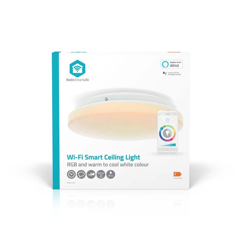 SmartLife Wi-Fi Rund Taklys 1820lm, RGB / Varm til avkjølt hvitt, 2700 - 6500K, IP44