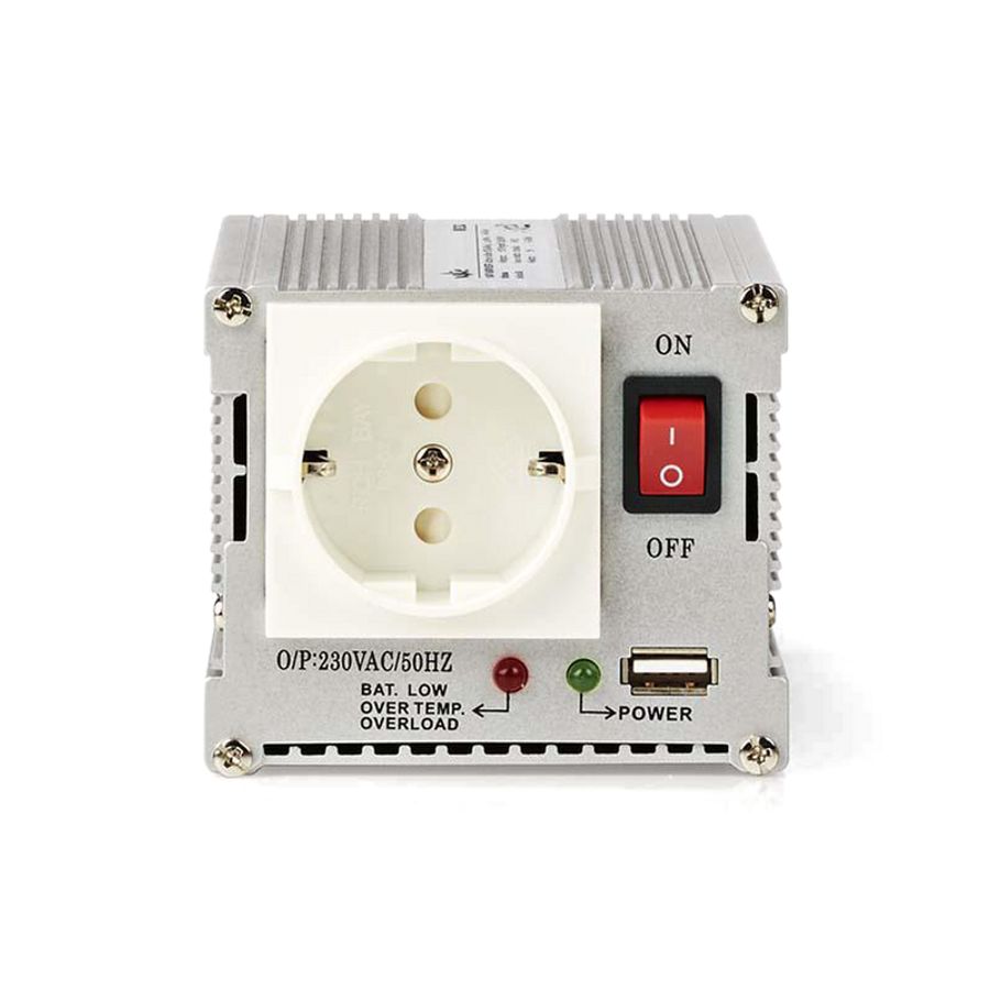 Nedis Power Inverter, Strømomformer fra 12V DC til 230V, 1xUSB port - Topp effekt: 600W