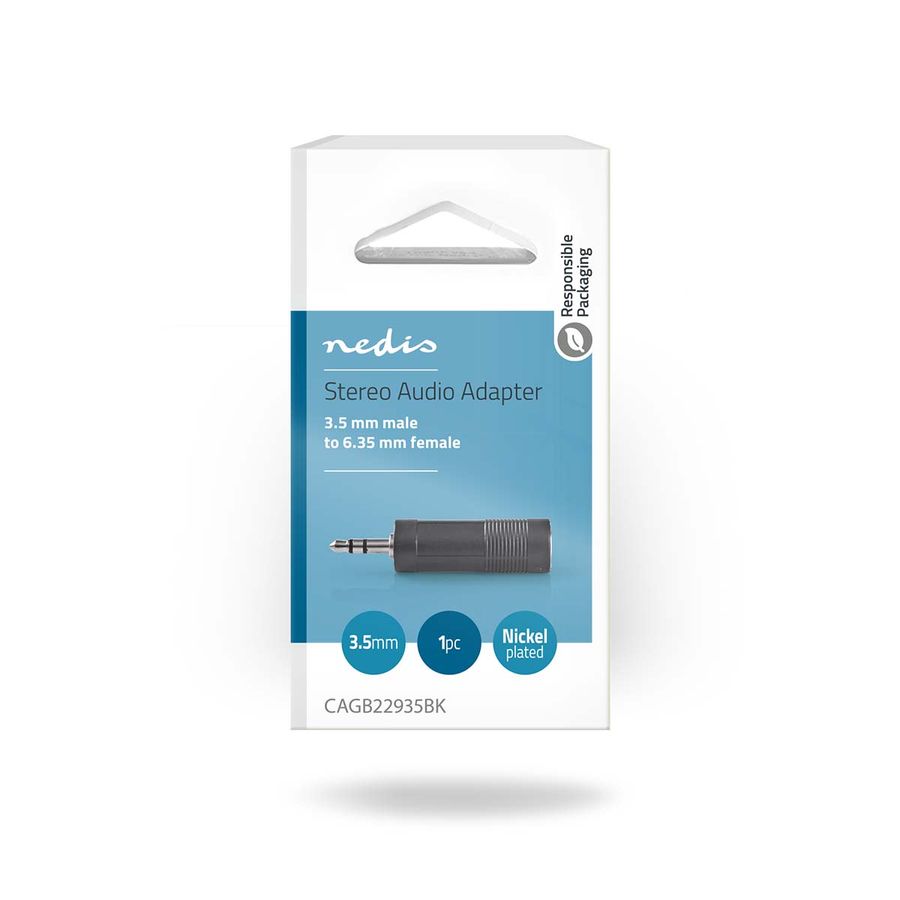 Nedis Stereo Audio Adapter (3.5mm Han - 6.3mm Hun)