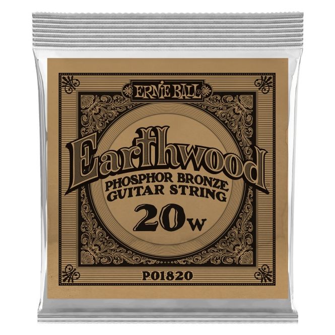Hovedbilde Ernie Ball EB-1820, .020 Earthwood Phosphor Bronze Streng, Løs