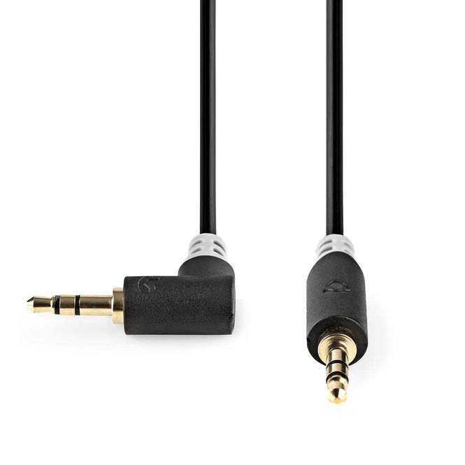 Hovedbilde Nedis VINKEL mini stereo jack-kabel, 3.5mm, Gull belagt, 1m