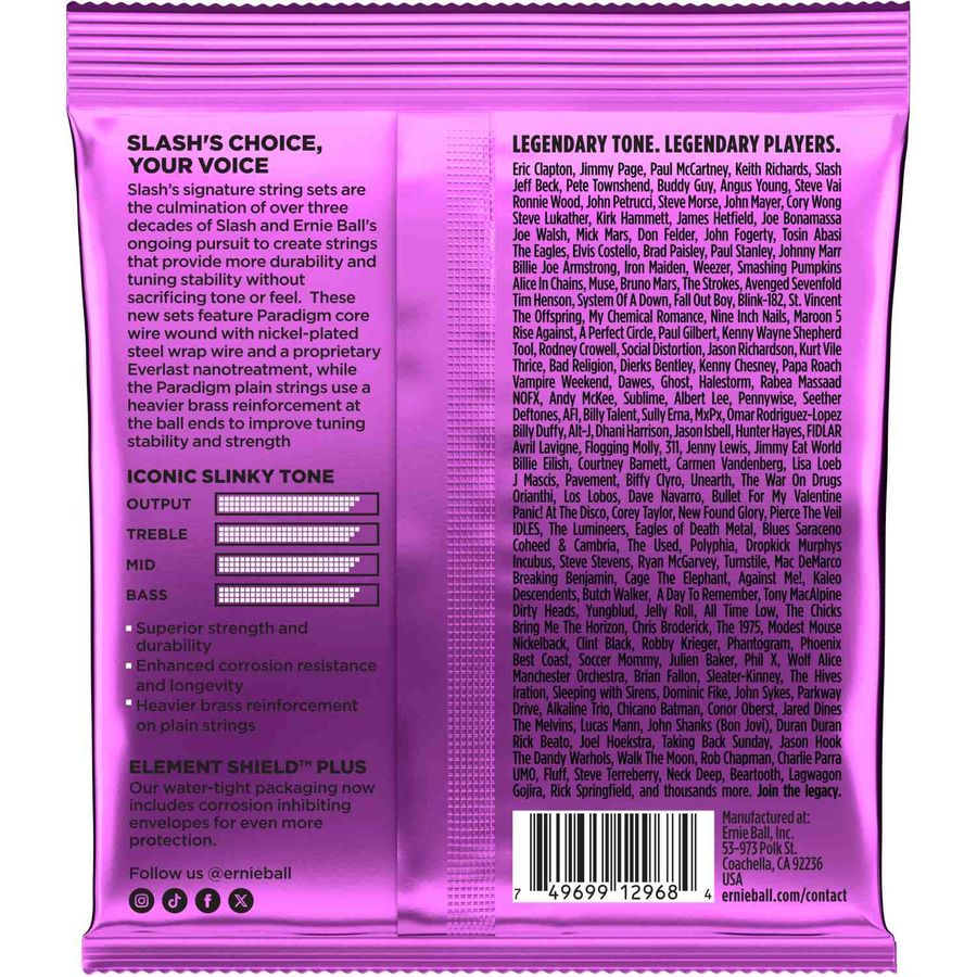 Ernie Ball  EB-2200 Slash Signature Strings  Plasma Enhanced Nickel Plated Steel Wrap, 11-48