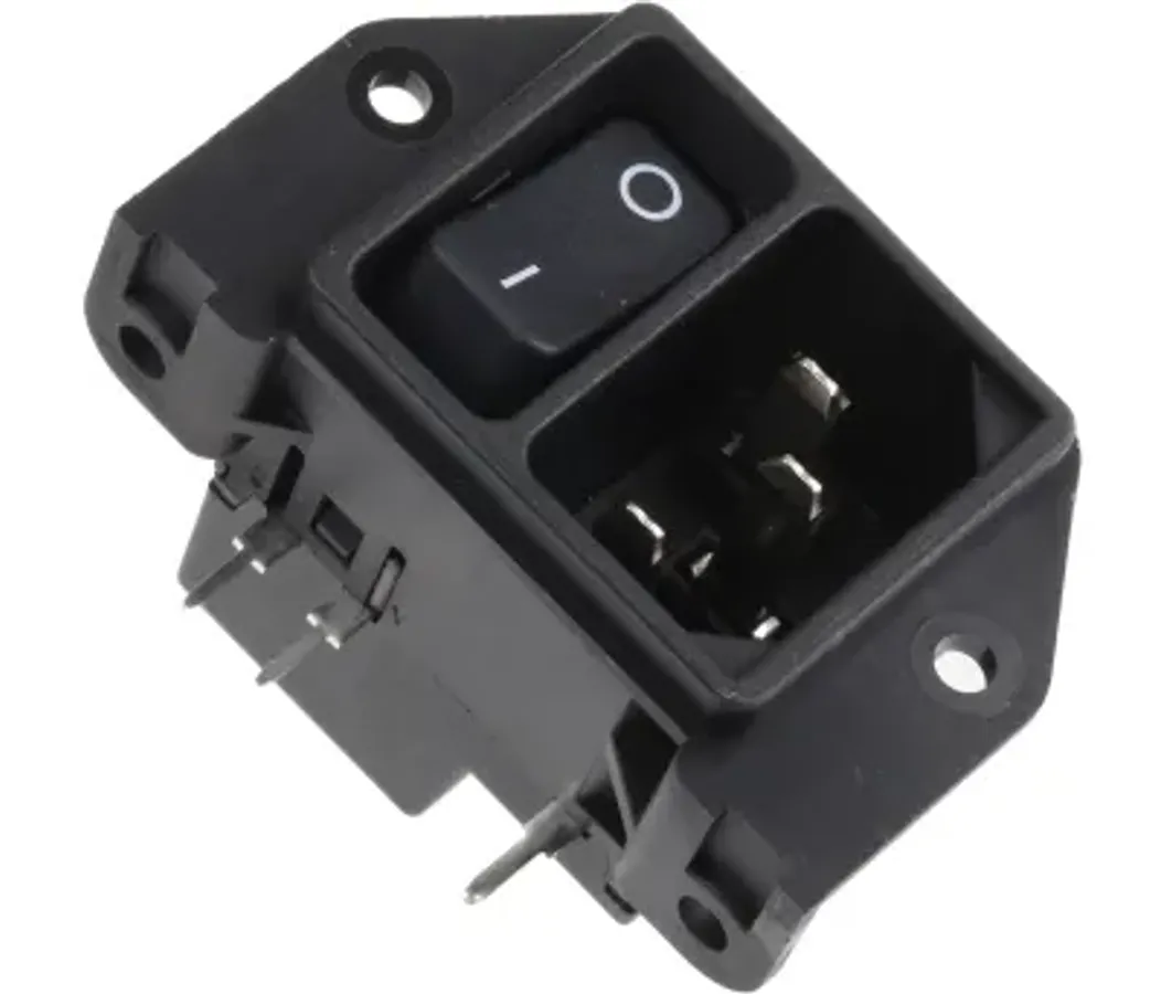 Schurter C14 Right Angle Panel Mount, PCB IEC Connector, 250V Female, 11A