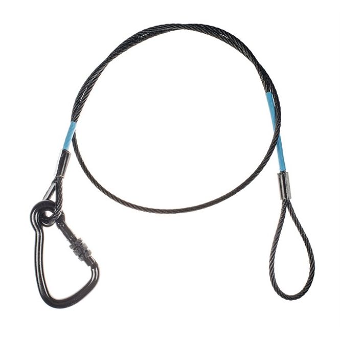Hovedbilde Xline Sikkerhetswire - 50kg, 60cm, 5mm, sort m/skrukarabin