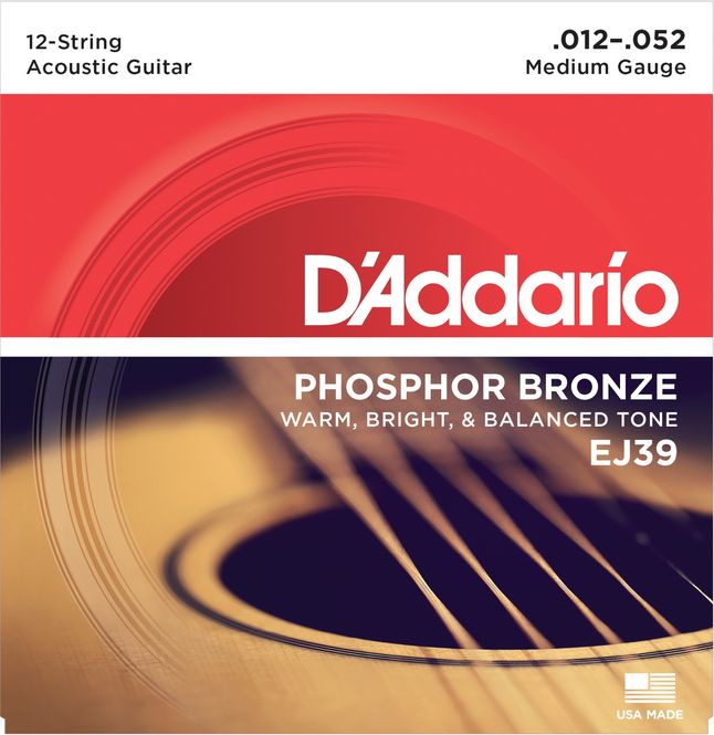 Hovedbilde D'addario EJ39 Western Phosphor Bronze 012-052 (12-Str.sett)