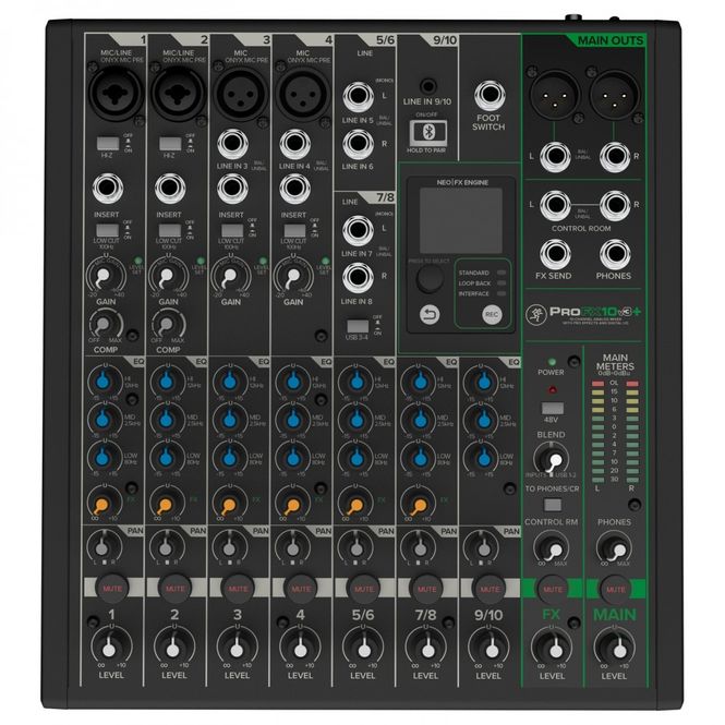 Hovedbilde Mackie ProFX10v3+, 10 kanals Analog Mikser med USB og Effekter