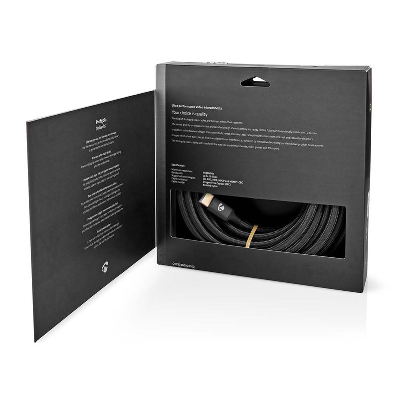 Profigold 5m avansert High Speed HDMI, 4K@60Hz, 18 Gbps, 24k gullbelagte kontakter