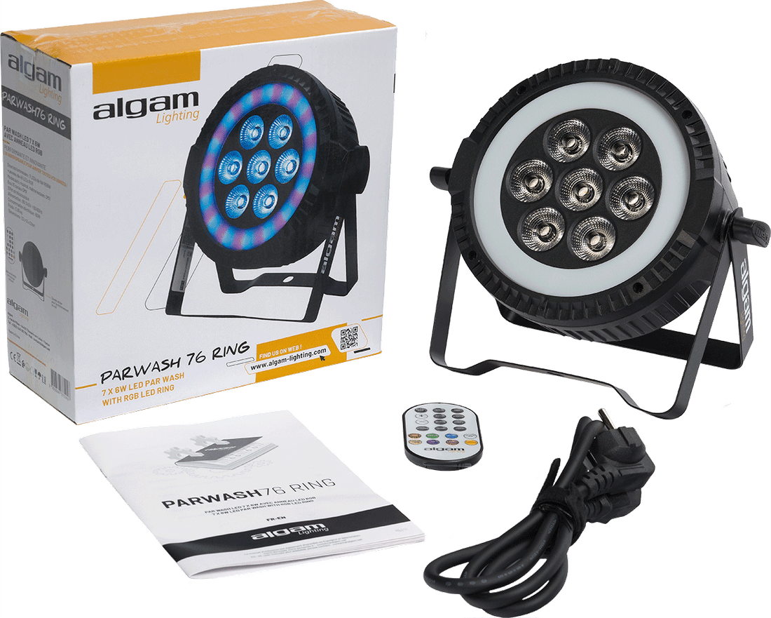 Algam Lighting PAR WASH 76 RING 7 x 6W LED m/RGB LED Ring