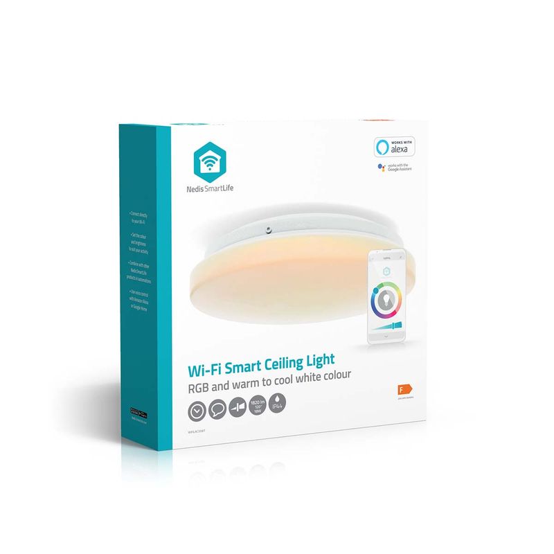 SmartLife Wi-Fi Rund Taklys 1820lm, RGB / Varm til avkjølt hvitt, 2700 - 6500K, IP44