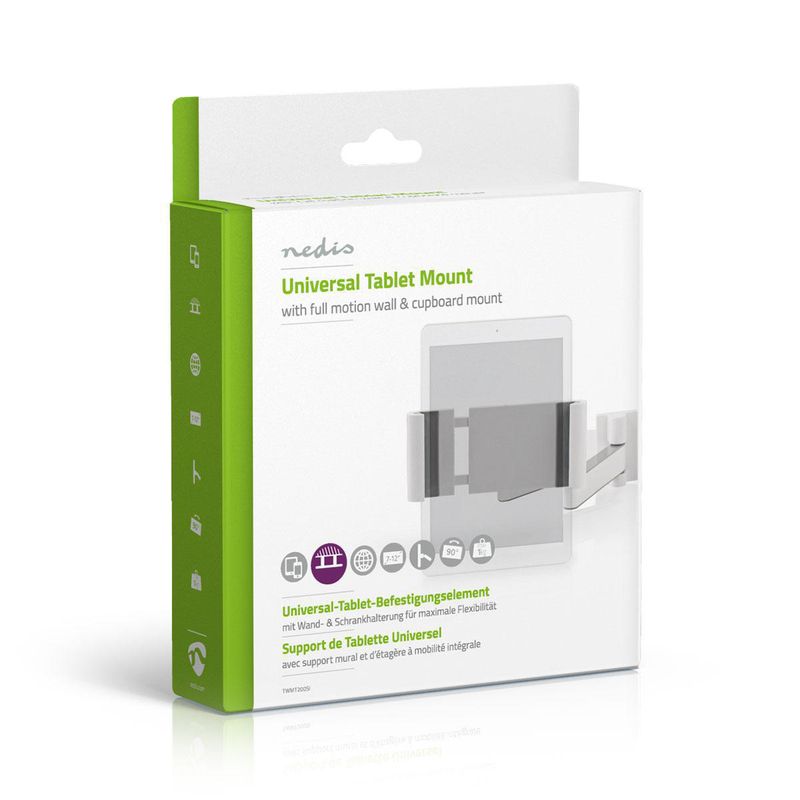 Nedis 360 universal nettbrett -holder for veggmontering, egnet for 7