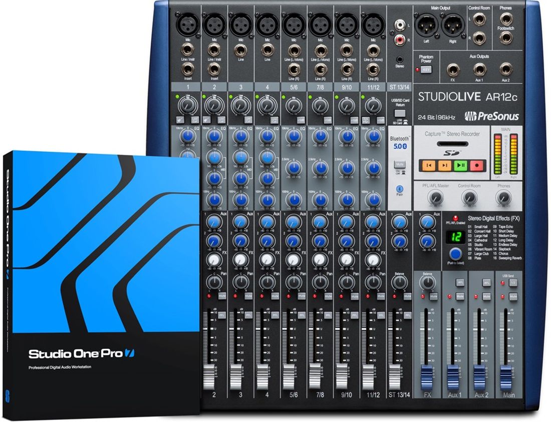 Presonus StudioLive AR12C, 12 kanals USB C Hybrid Mikser