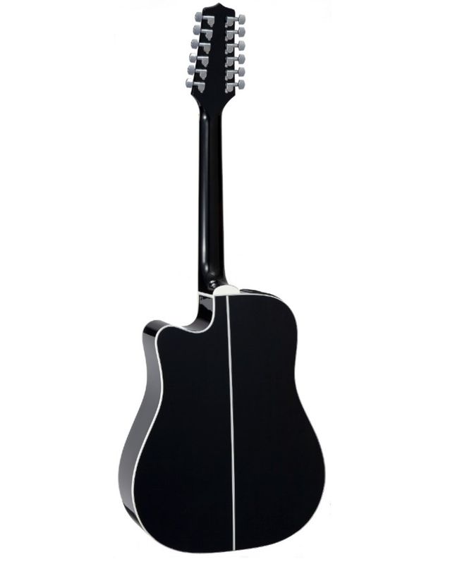 Takamine GD38CE-BLK, 12-Strenger, m/ GigBag og TP-3GD preamp, Black