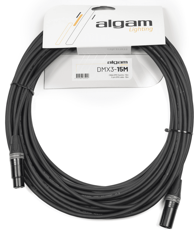 Algam DMX3-15M – 3-pin DMX-kabel (15 meter, 110 Ω)