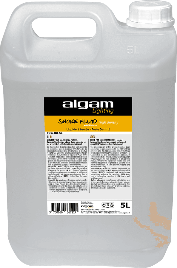 Algam FOG-HD-5L røykvæske, høy tetthet, vannbasert, 5 liter