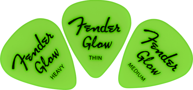 Hovedbilde Fender Glow in the dark plekter - 12 pack (thin, medium, heavy)